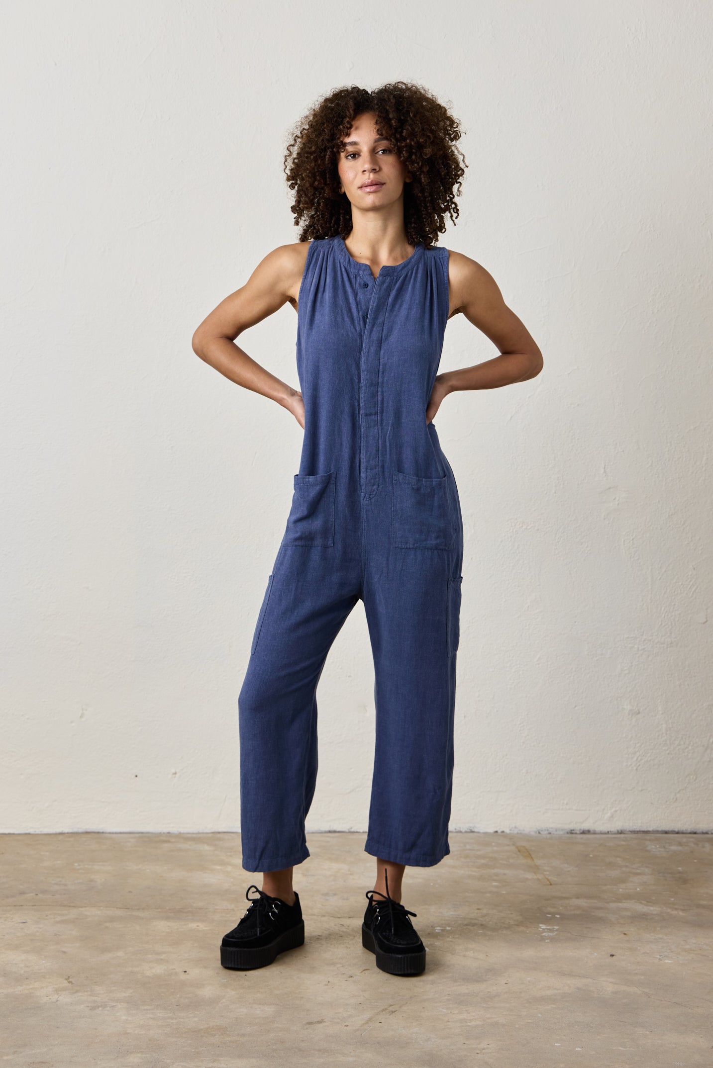 SILVA LINEN BLEND CANVAS ROMPER