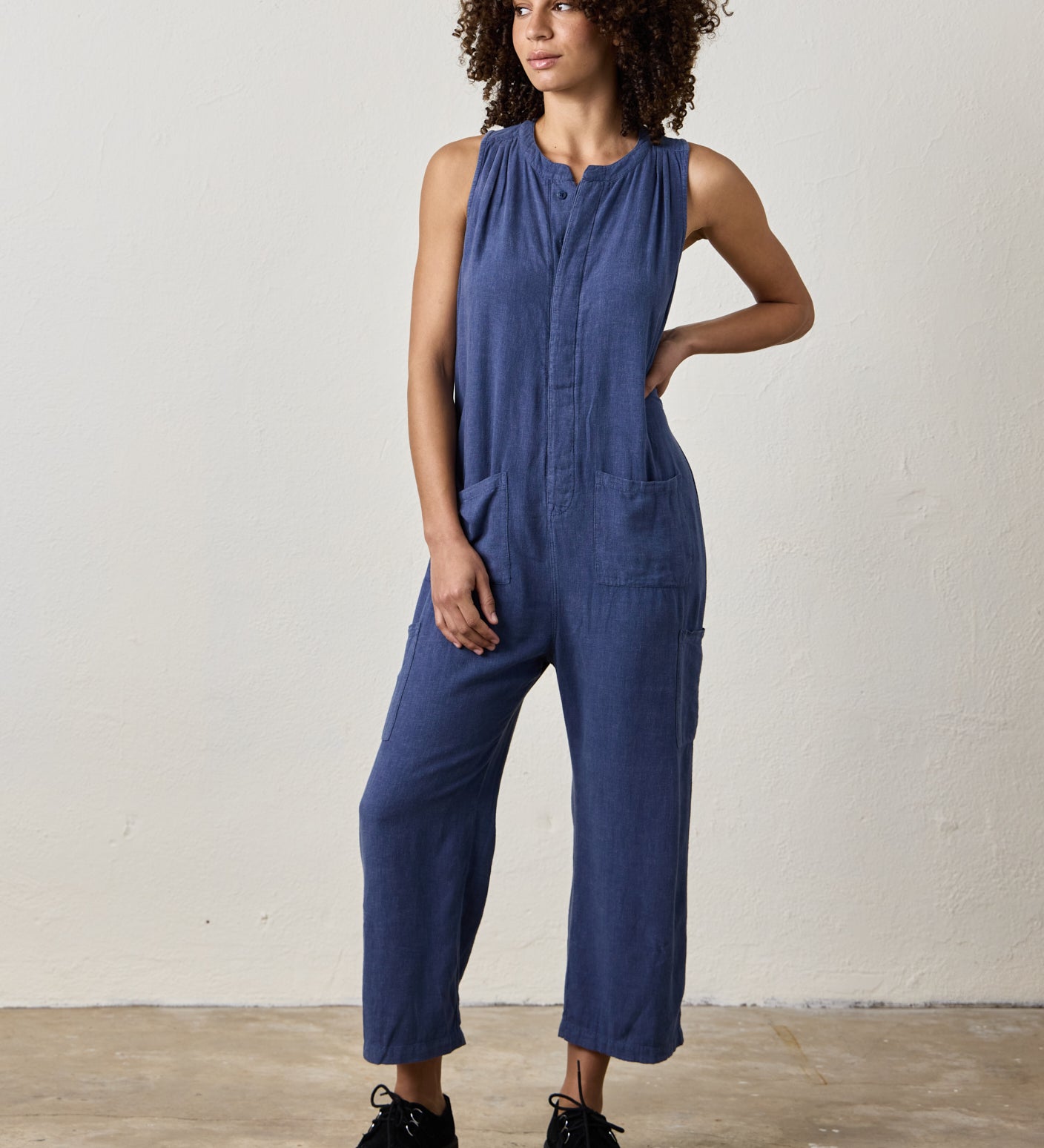 SILVA LINEN BLEND CANVAS ROMPER