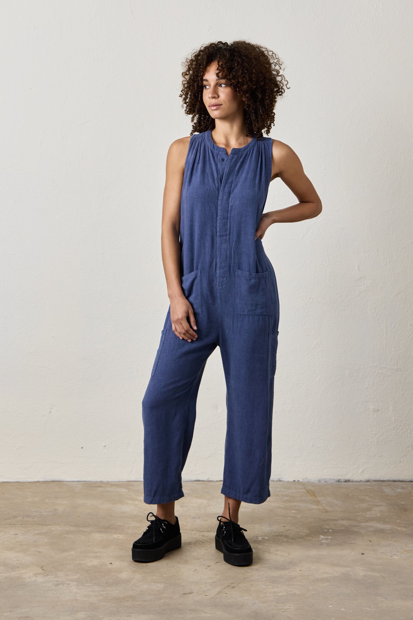 SILVA LINEN BLEND CANVAS ROMPER