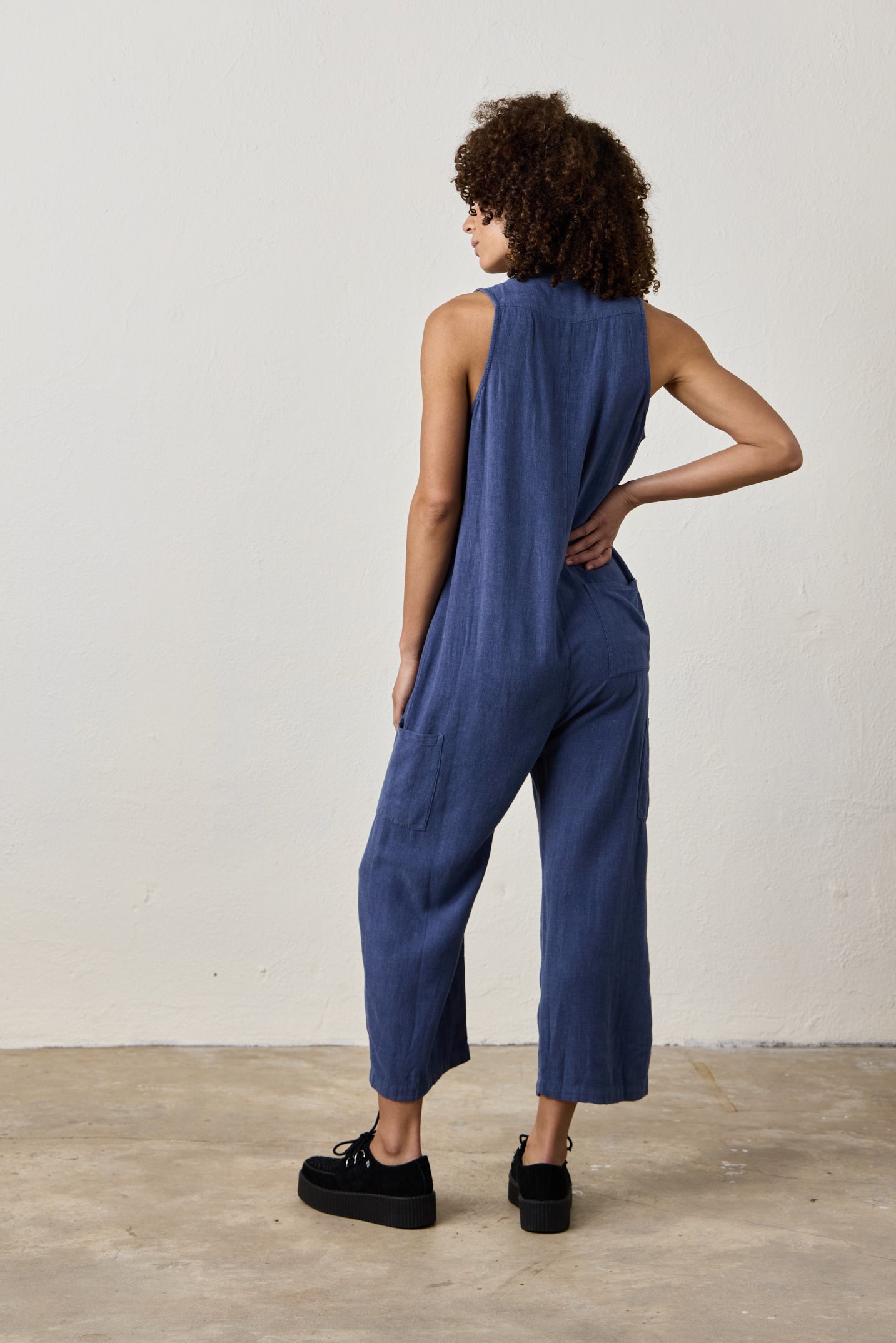 SILVA LINEN BLEND CANVAS ROMPER
