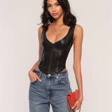 Heartloom Halo Faux Leather Tank