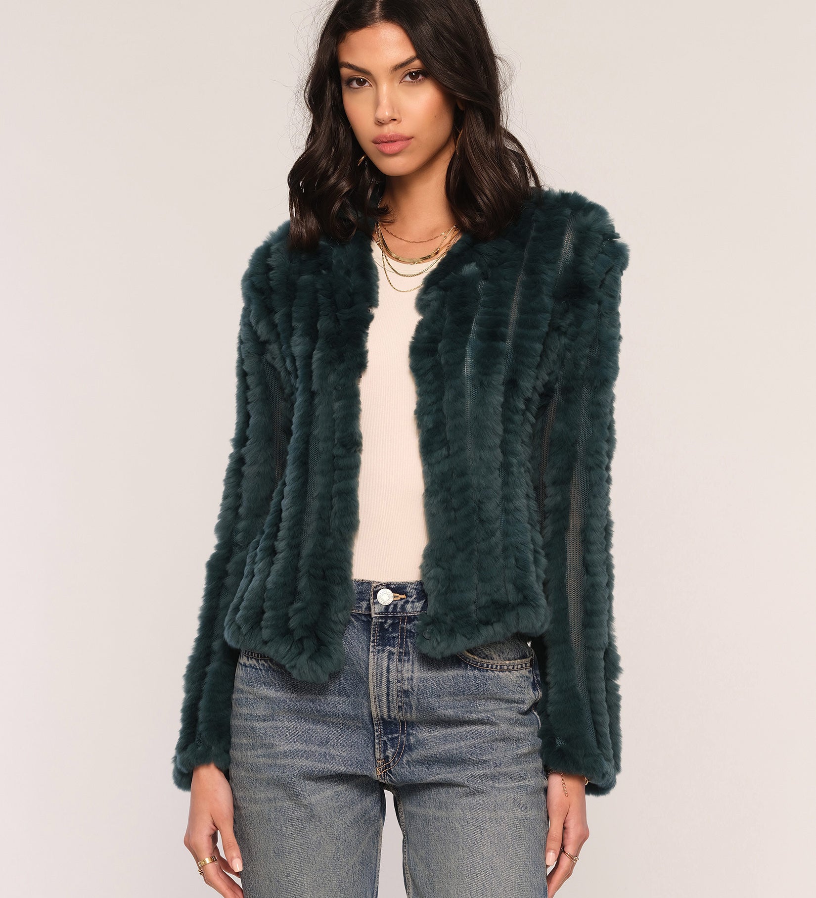 Rosa Rabbit Fur Cardigan