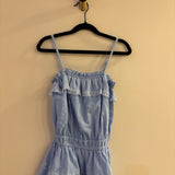 Flowers By Zoe Blue Line Dot Eyelet Dress