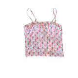 Flowers by Zoe Gauze Floral Smocked Ruffle Top