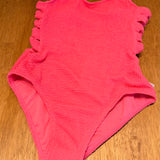 Layla Crinkle Bow Side Cutout One Piece Swimsuit - Fuchsia
