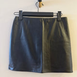 THEME Sara Black Vegan Leather Mini Skirt