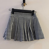 Flowers By Zoe White Black Houndstooth Skort