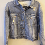 Vintage Havana Denim Fleece Crop Jacket