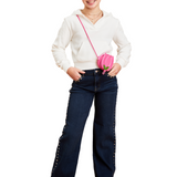 Tractr Stud Side Seam Wide Leg
