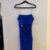 Theme Blue Mesh Reversible Cut Out Dress