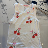 Flowers by Zoe Off White Rose Bow Tank