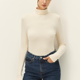 Fleur Turtleneck Top in Eggnog