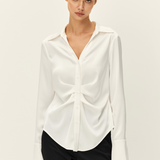 Canal Pleat Shirt in White
