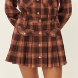 Henrietta Pleated Plaid Skirt