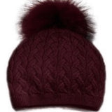 preneLOVE Emma Cable Beanie with real fur pom