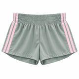 TWEEN JORDYN CONTRAST STRIPE SHORTS Sage and Baby Pink