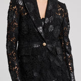 AIMEE VEGAN LEATHER GUIPURE BLAZER