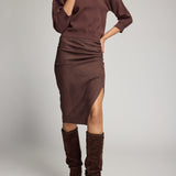GINA VEGAN SUEDE SKIRT