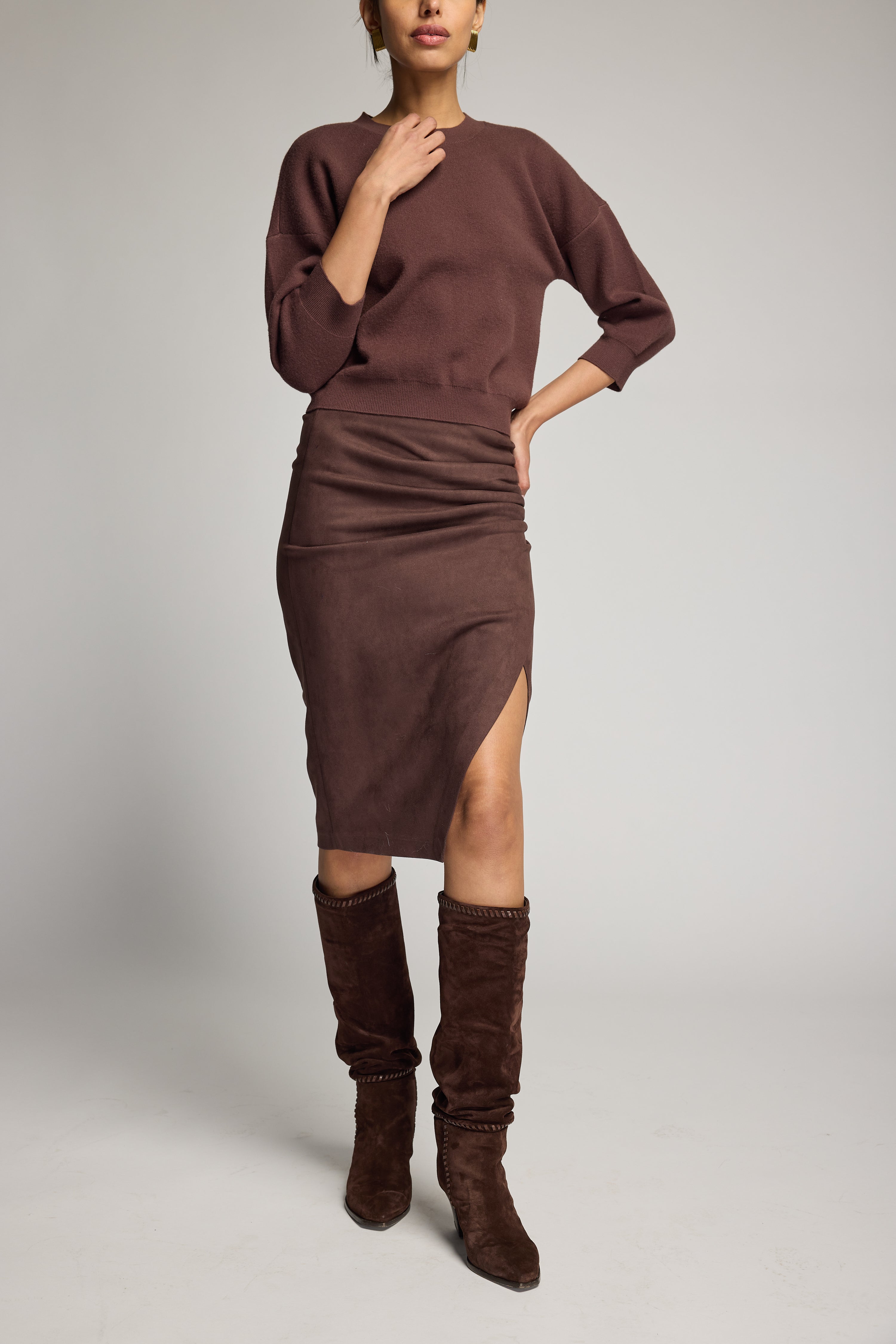 GINA VEGAN SUEDE SKIRT