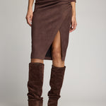 GINA VEGAN SUEDE SKIRT