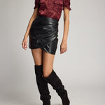 SHYANN VEGAN LEATHER MINI SKIRT