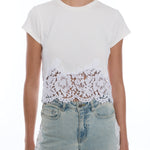 PAIGE RIB LACE COMBO TOP