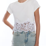 PAIGE RIB LACE COMBO TOP