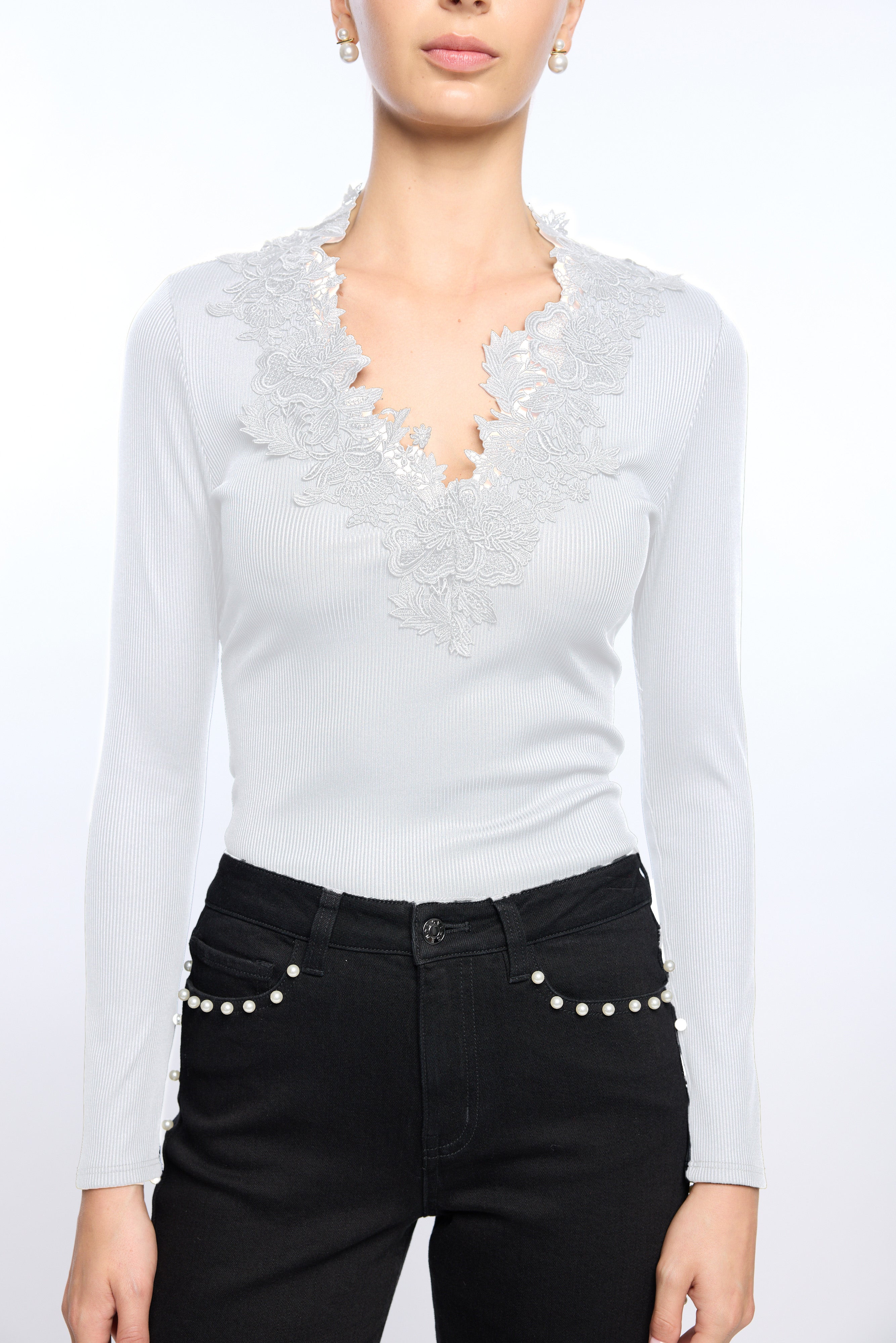 PIPER LACE COMBO TOP