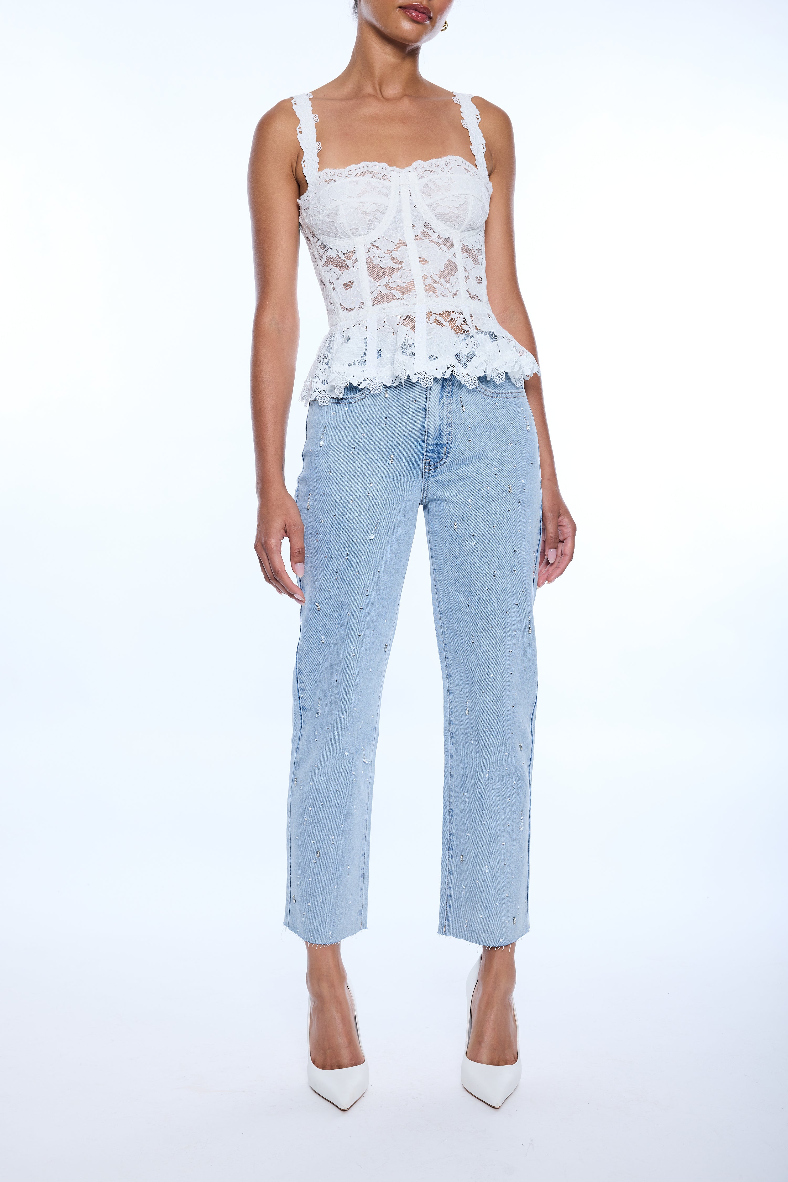 NICOLE MESH LACE BUSTIER