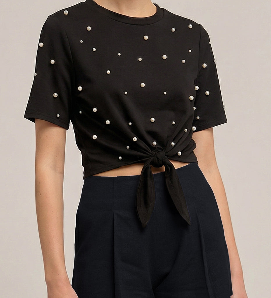 MILES PEARL TIE TOP
