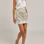 JANET LACE COMBO SEQUIN SKIRT