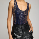 DINA STRIPE SEQUIN BODYSUIT