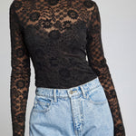 GRACIE VELVET LACE TOP