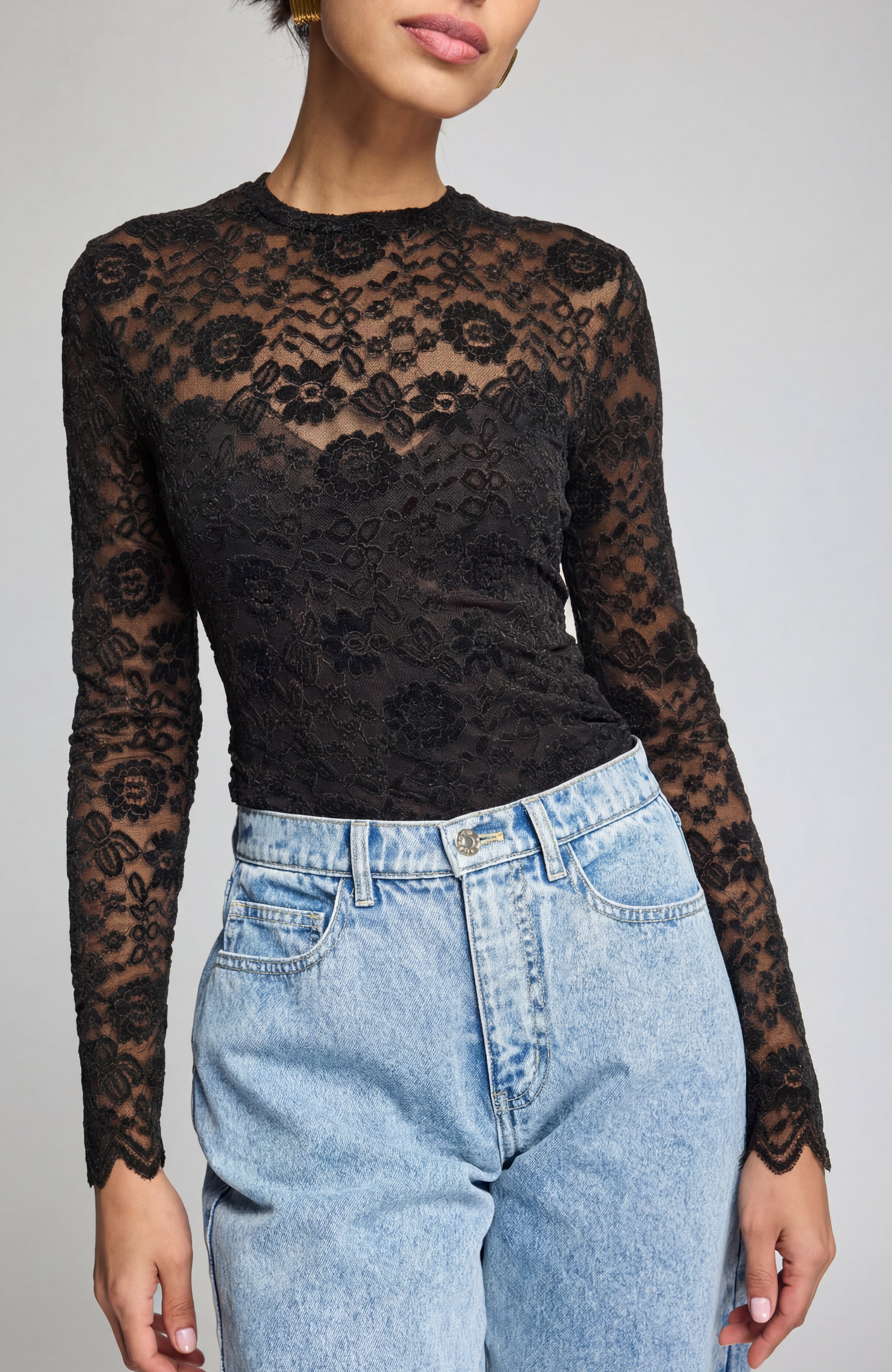 GRACIE VELVET LACE TOP