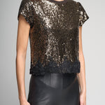 PIA SEQUIN LACE COMBO TOP