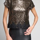PIA SEQUIN LACE COMBO TOP