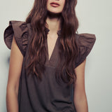 Melissa Nepton Kansas Top in Dark Khaki