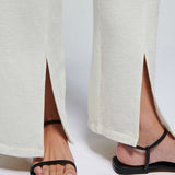 Nation LTD Lincoln Front Slit Knit Pant in Porcelain