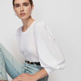 Nation LTD Loren Smocked Peasant Tee