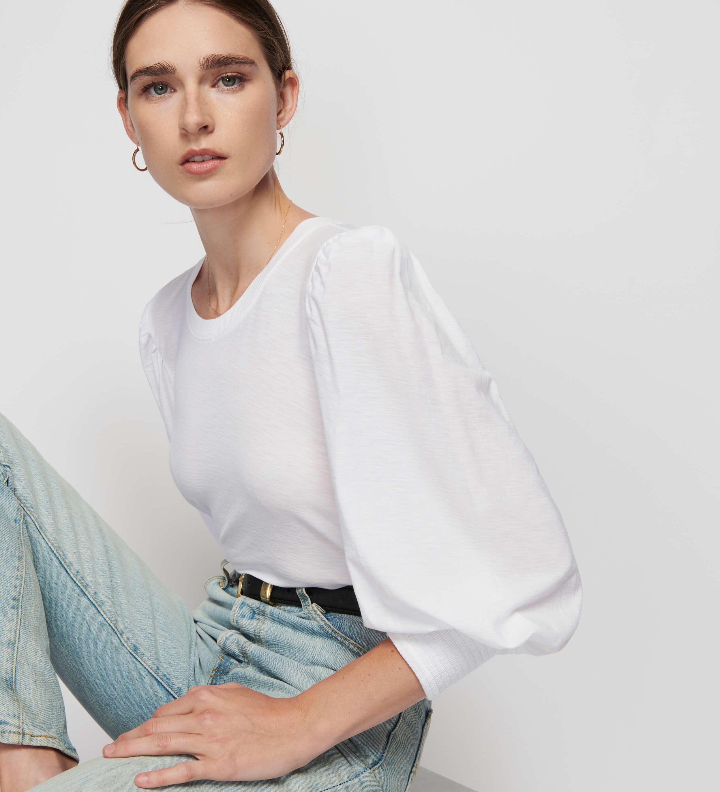 Nation LTD Loren Smocked Peasant Tee