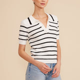 Lucy Paris Davey White Black Stripe Sweater