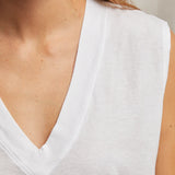perfectwhitetee Margot Sleeveless V Neck Tee