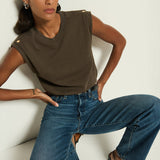 Nation LTD Marina Muscle Tee in Espresso