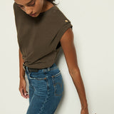 Nation LTD Marina Muscle Tee in Espresso