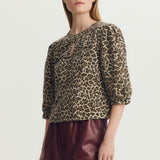 Melissa Nepton MARYGOLD TOP-Beige Animal Print