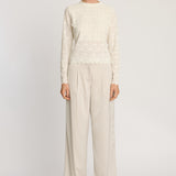 Cierra Top in White / Nude Lace