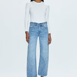 Lexi Mid Rise Bowed Straight Jean