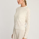 Cierra Top in White / Nude Lace