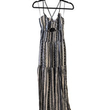 Geometric Stripe Lurex Maxi Dress