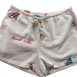 White Beach Vibes Gauze Shorts